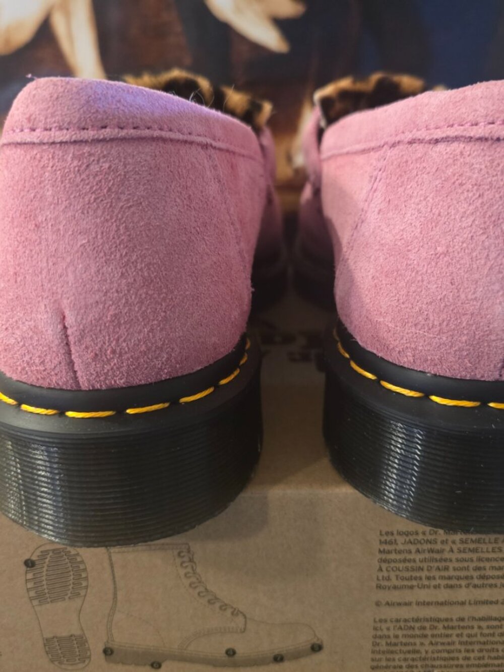 Dr. Martens Adrian Hair-On Leopard Snaffle Loafers Fondant Pink 31508099 Mens 10 - Picture 7 of 16
